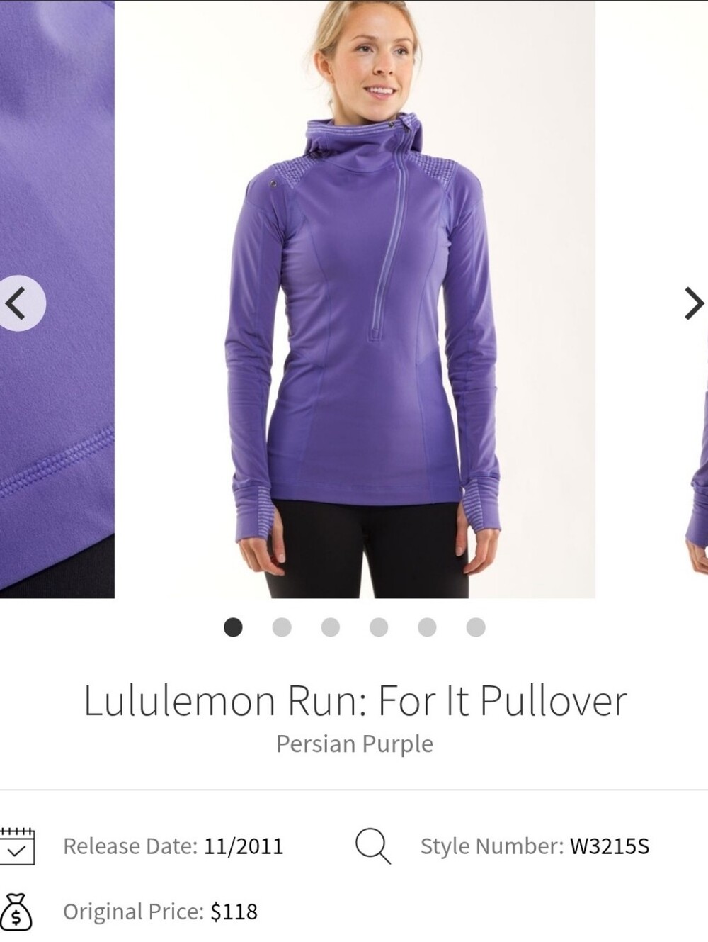 Lululemon Run For It Pullover- Sz 8- Persian Purple